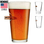 ビアグラス 実弾を使用 BENSHOT ベンショット Beer glass ビールグラス 16oz(454ml) パイントグラス 米国製 ハンドメイド 銃 ライフル 宅飲み
