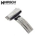 バネ棒付き 時計 ベルト 腕時計 HIRSCH ヒルシュ シングルDバックル シルバー 16mm 18mm 20mm 22mm