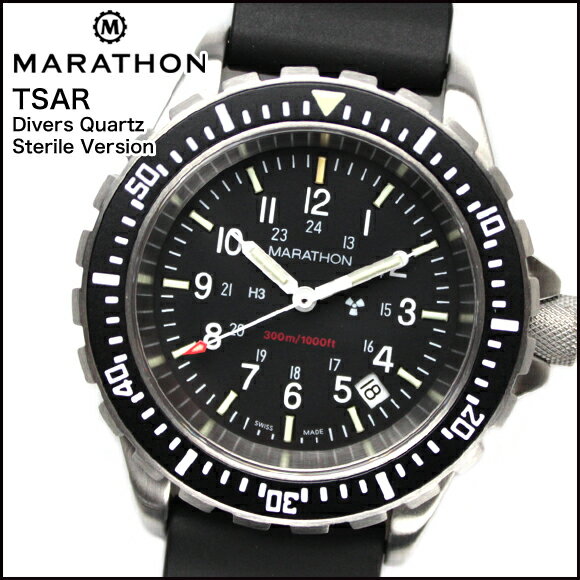 【U.S. GOVERNMENT無し】 時計 腕時計 ミリタリーウォッチ アメリカ軍 MARATHON TSAR Sterile Divers Quartz 300M マラソン ティーサー ステライル クォーツ ダイバーズ WW194007NGM 316Lステンレス