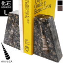 Lサイズ オルソセラス【化石ブックエンド】大理石 ブックスタンド 化石 FOSSIL フォッシル オルソセラス 北アフリカ サハラ砂漠 天然大理石 本立て 卓上...
