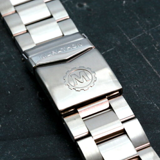 \7月3日まで【ポイント3倍】/ 【GSAR36mm専用】 腕時計 ベルト バンド ミリタリーウォッチ アメリカ軍 MARATHON Divers Bracelet マラソンロゴ ブレスレット 18mm 316Lステンレス