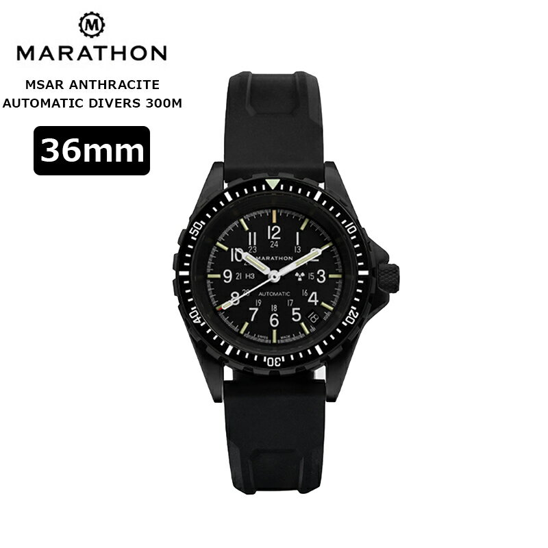 乐天商城 - 時計 腕時計 ミリタリーウォッチ アメリカ軍 MARATHON Anthracite MSAR Automatic Divers 300M 36mm マラソン エムサー アンスラサイト 自動巻き WW194026BK-0130