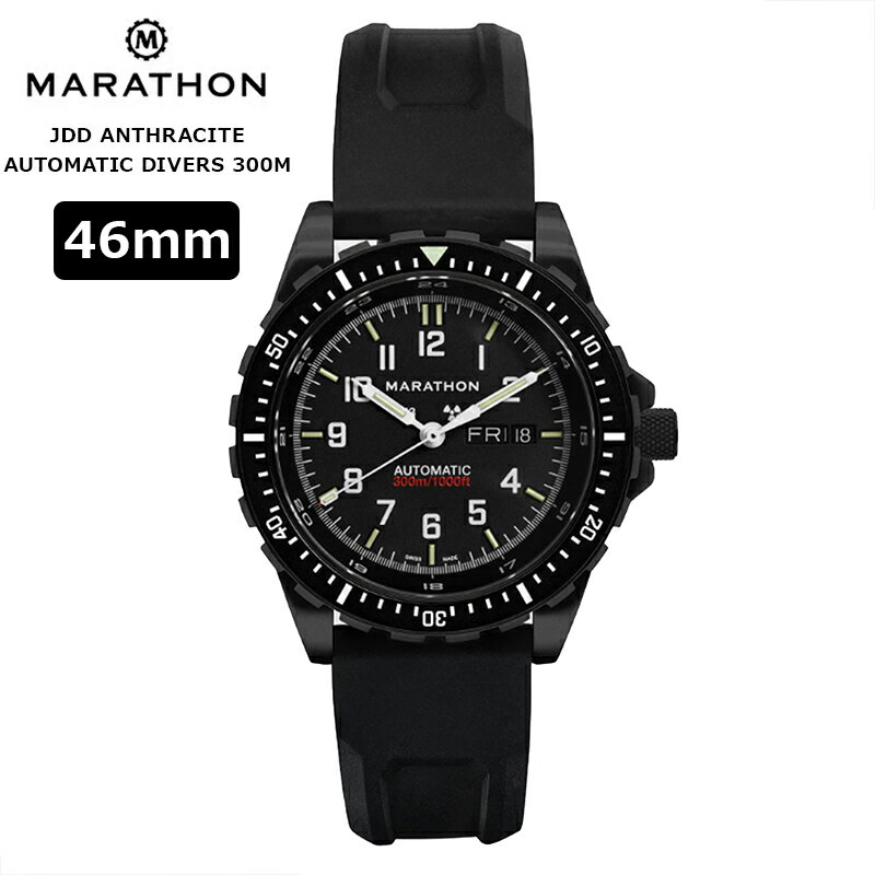乐天商城 - 時計 腕時計 ミリタリーウォッチ アメリカ軍 MARATHON ANTHRACITE JDD Automatic Divers 300M 46mm マラソン アンスラサイト 自動巻き WW194021BK-0130