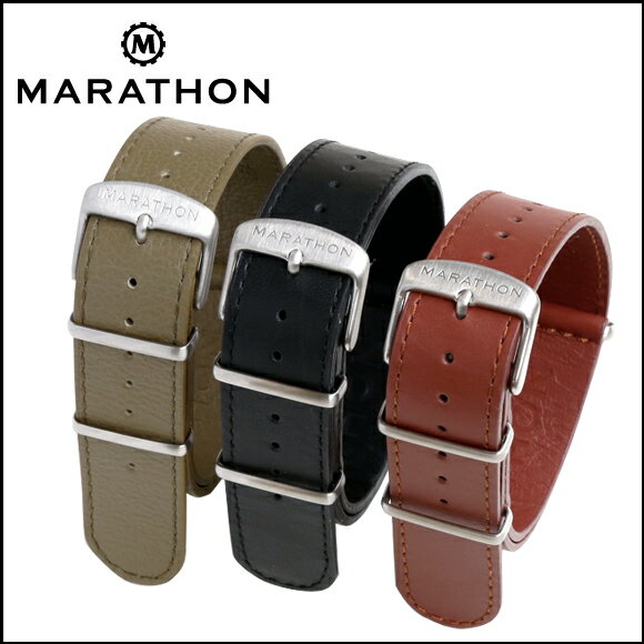 腕時計 ベルト ミリタリーウォッチ アメリカ軍 MARATHON Leather NATO Strap マラソン レザーナトーストラップ 16mm 18mm 20mm 22mm