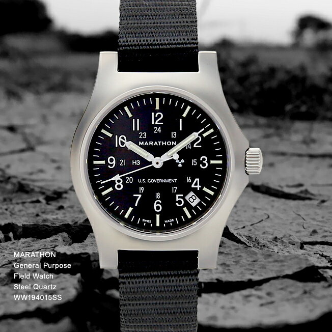 Rakuten - 時計 腕時計 ミリタリーウォッチ アメリカ軍 MARATHON General Purpose Quartz with Date Stainless Steel Case WW194015SS-0101 マラソン ジェネラルパーパス クォーツ デイト ステンレススチールケース ステンレス
