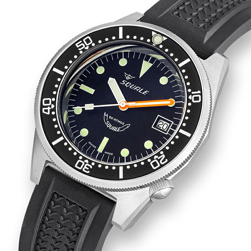 ＼8月11日まで【ポイント10倍】／時計 腕時計 ダイバーズ イタリア SQUALE スクワーレ 1521 Black Classic Blast Rubber 自動巻 500M防水