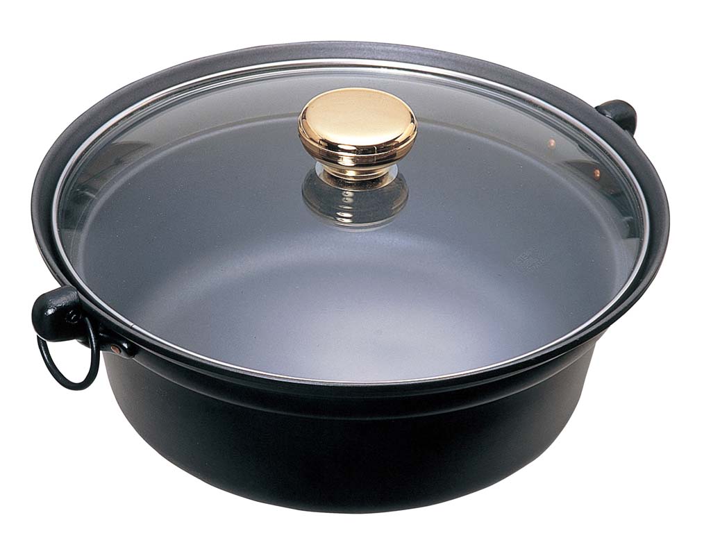 【ポイント20倍】アルミ合金しゃぶ鍋 ガラス蓋付 [江部松商事] しゃぶ鍋EBM vol.24[1726-12]卓上鍋