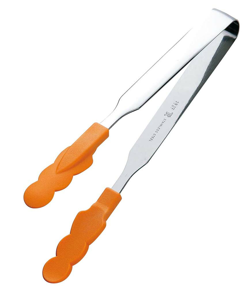 【ポイント20倍】抗菌耐熱カラートング スリム 小 オレンジ 17.5cm [田辺金具] トングEBM vol.24[571-15]トング