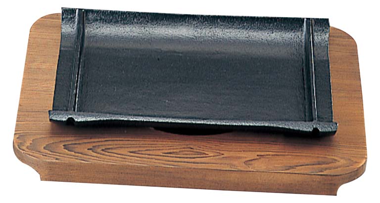 【ポイント20倍】SN 鉄 和風ステーキ皿 焼杉 竹 21cm [(有)三和精機製作所] 皿EBM vol.24[1765-9]焼物用品