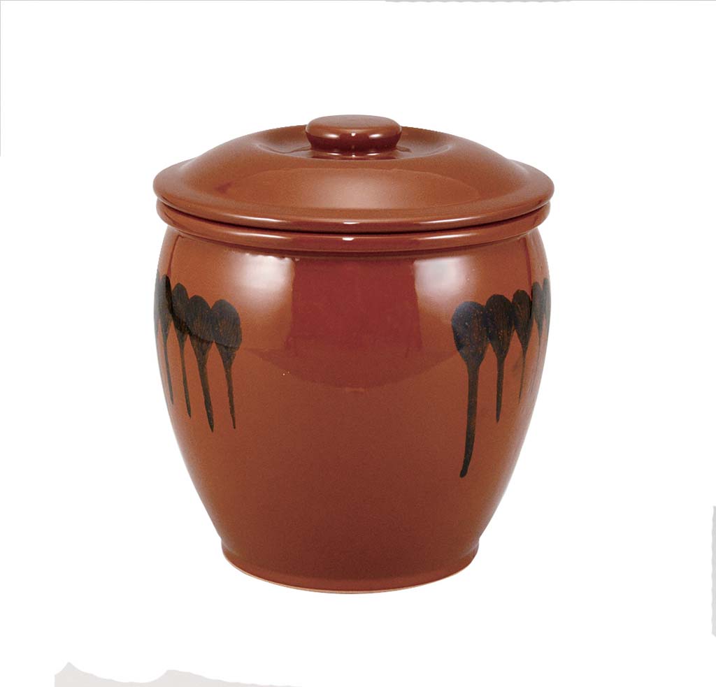 【ポイント18倍】蓋付 半胴瓶 4号 7.2L 紅星窯 EBM vol.25[667-1]ストックポット・保存容器