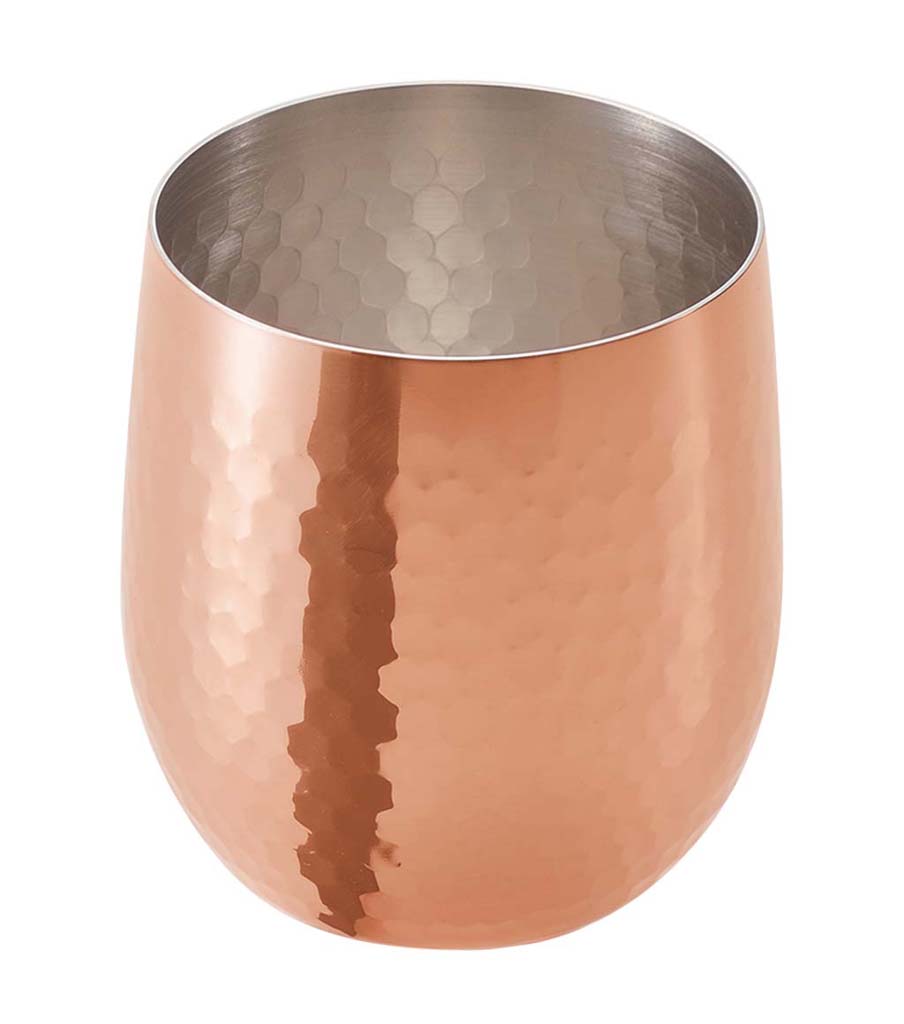 【ポイント16倍】食楽工房 銅 ロックカップ ダルマ 340ml ミラー仕上 CNE960【内面：錫メッキ／外面：..