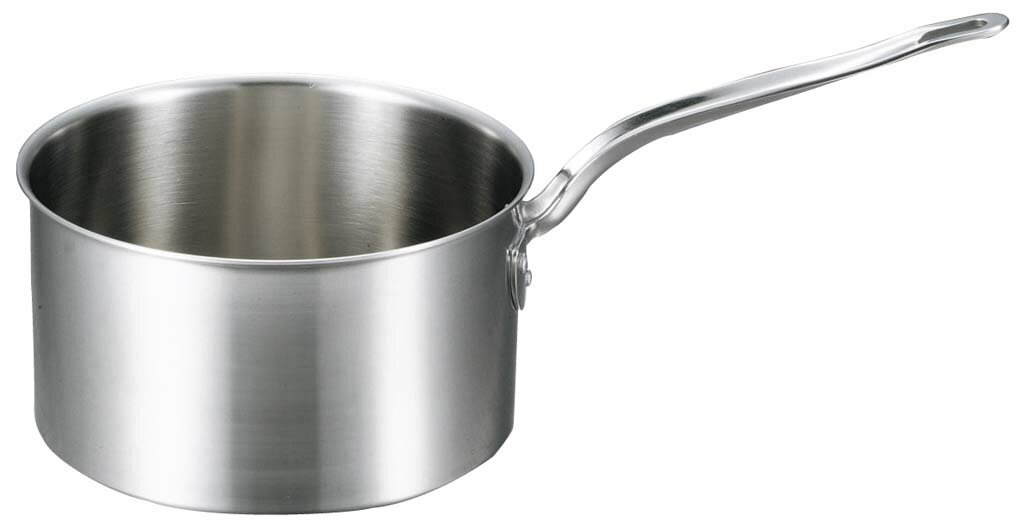 【ポイント20倍】EBM ビストロ 三層クラッド 深型片手鍋 24cm 蓋無【電磁調理器200V】 EBM vol.25[84-1]IH・ガス兼用鍋