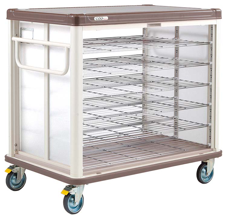 【ポイント20倍】エレクター COO常温配膳車 シャッター式 ベーシックタイプ JCSB54RCB カフェブラウン【メーカー直送】【抗菌】 EBM vol.25[2198-2]カート・台車