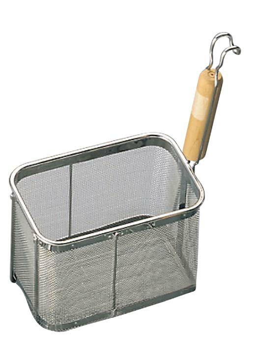 【ポイント17倍】TS 18-8 木柄 角型 うどんテボ 深型 30123 EBM vol.25[887-2]うどん・そば・ラーメン..