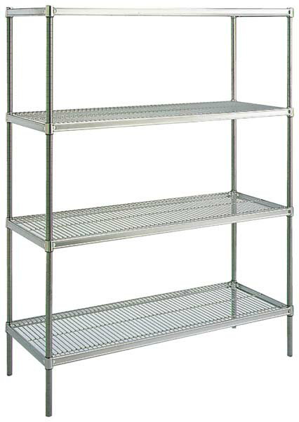 【ポイント20倍】キャニオン シェルフ SUS460 4段 PS2200×1220【メーカー直送】【日本製】 EBM vol.25[2129-1]棚・作業台