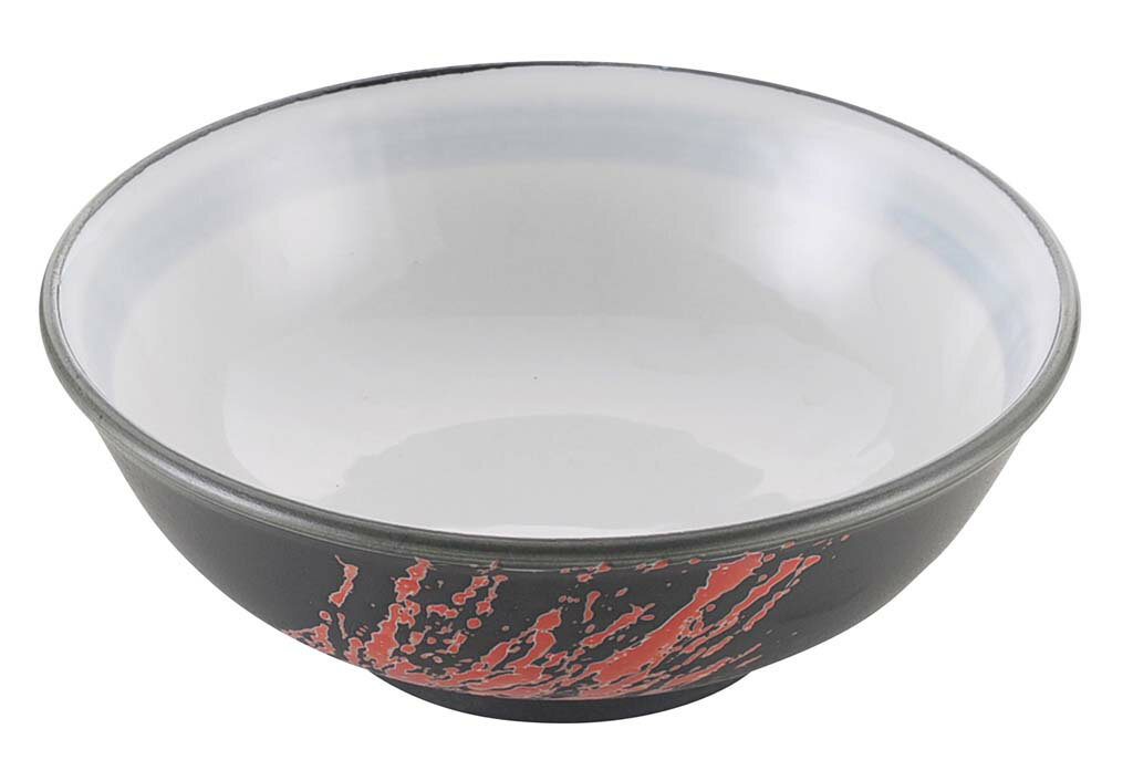 【ポイント20倍】磁器 中華食器 黒釉筆流し 玉渕丼 6.5寸(φ200)【レンジ】【食器乾燥機対応】【洗浄機O..