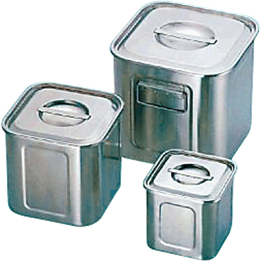 YUKIWA　18-8深型角キッチンポット　27cm　手付