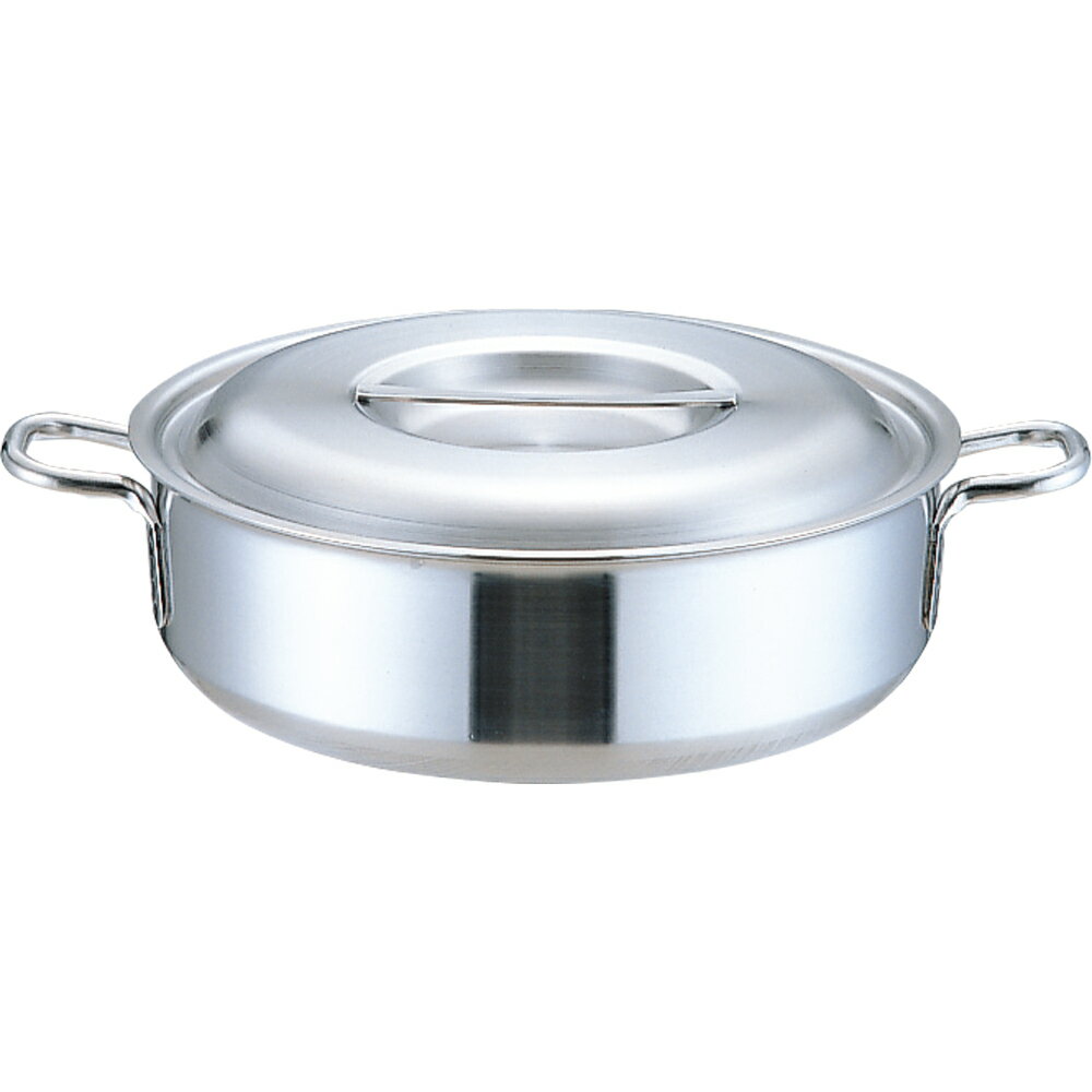 サイズ:直径240×深さ80mm容量:3.4L底板厚:3.0mm材質：SUS444(18クロームモリブデン鋼)