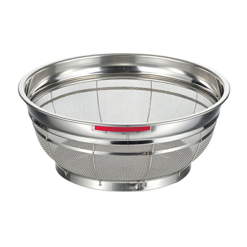 樂天商城 - 弁慶　18-8F型ザル　カラーバー付　18cm　レッド