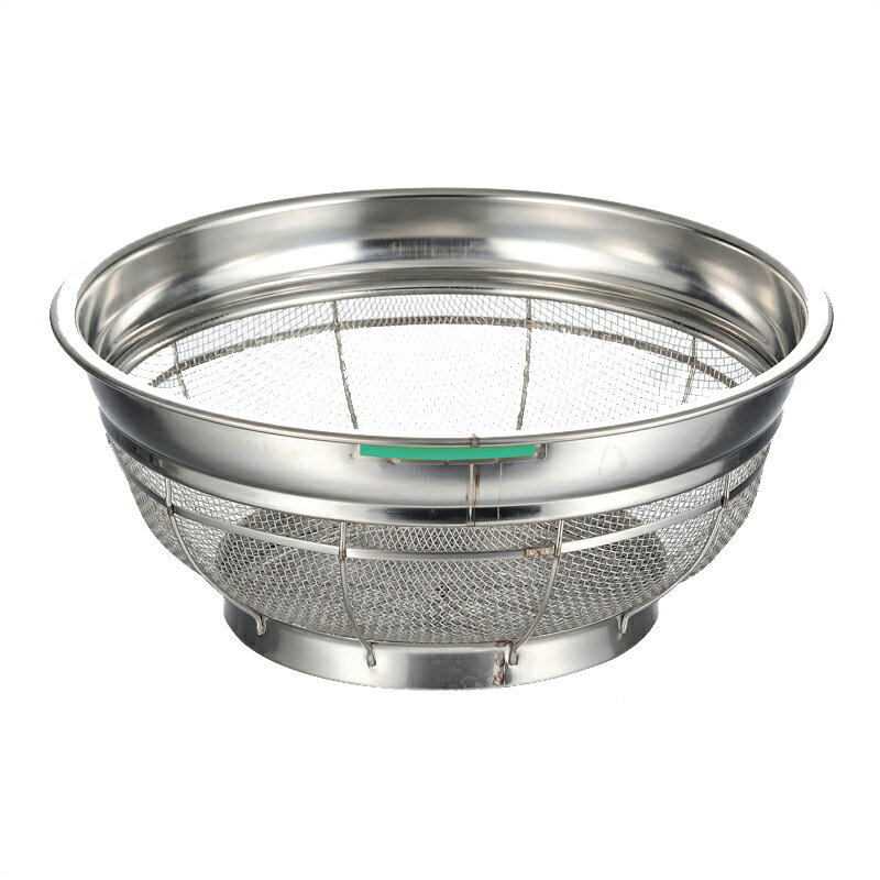 Basket, Cart - 弁慶　18-8F型ザル　荒目　カラーバー付　25cm　グリーン