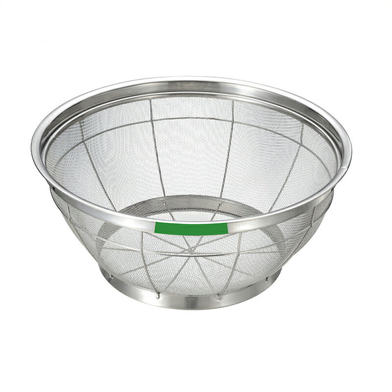 MT　18-8　パワーザルカラーシール　25cm　緑　ステンレス　ざる