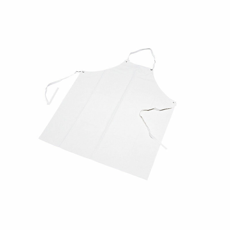 ゴム製胸付エプロン　白　L　【あす楽対応】