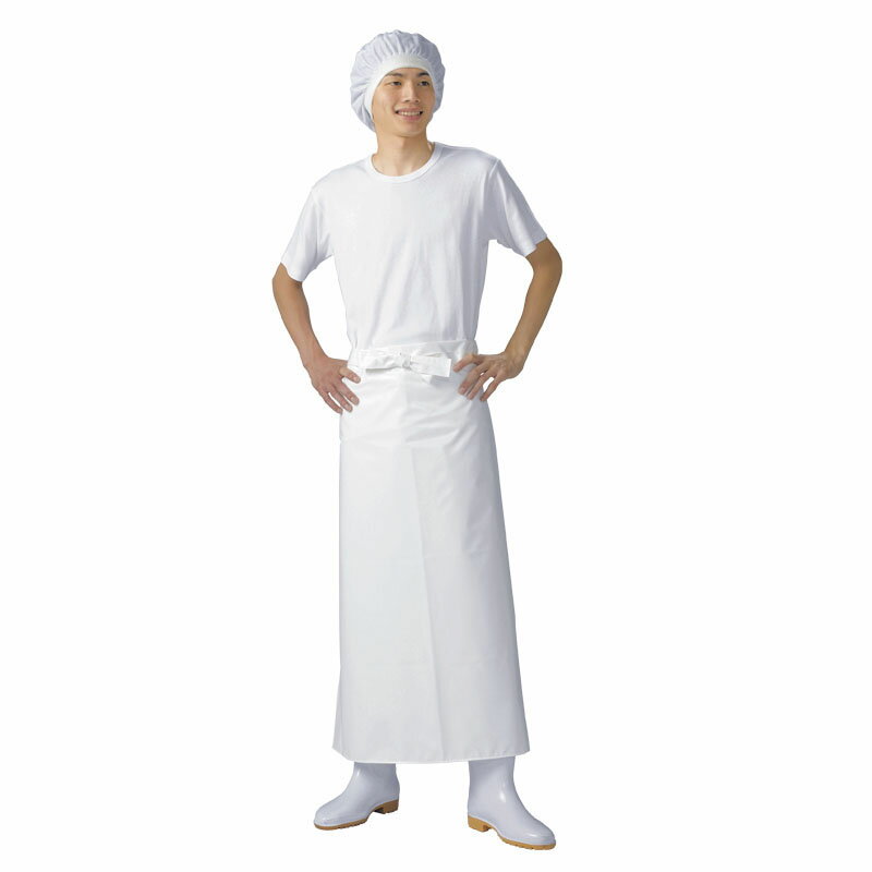 樂天商城 - マイティクロスエプロン　腰下　LL　E1002-0　ホワイト　【あす楽対応】