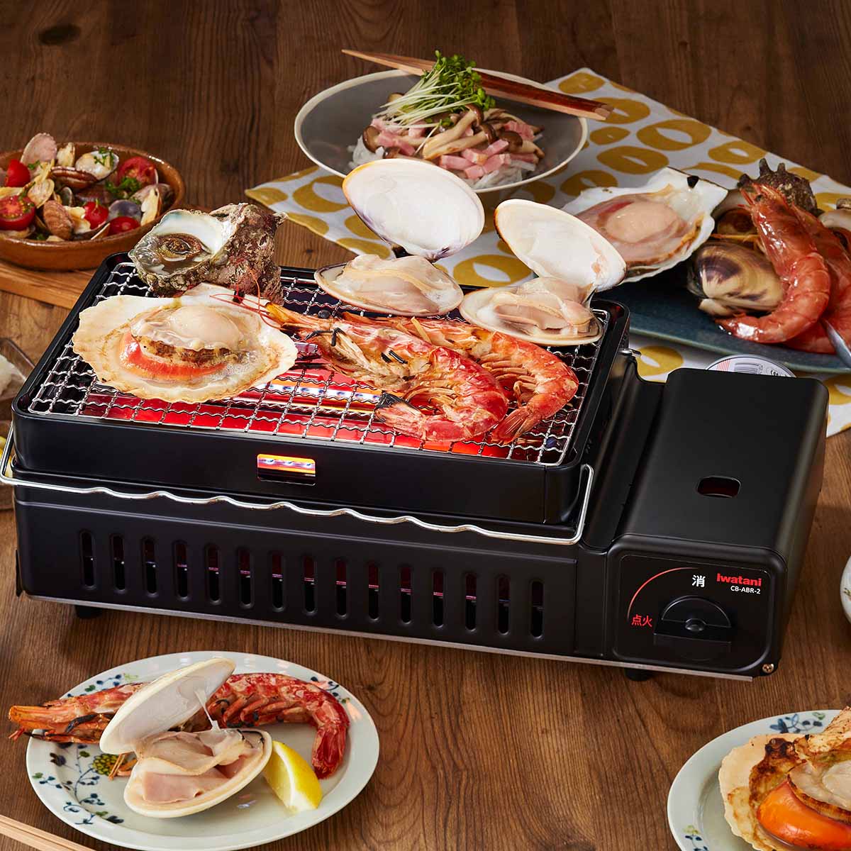 【送料無料】イワタニ　炉ばた焼器　炙りやII　CB−ABR−2　卓上コンロ　焼肉　焼き鳥　海鮮　串焼き　網焼き　七輪　カセットコンロ　【あす楽対応】