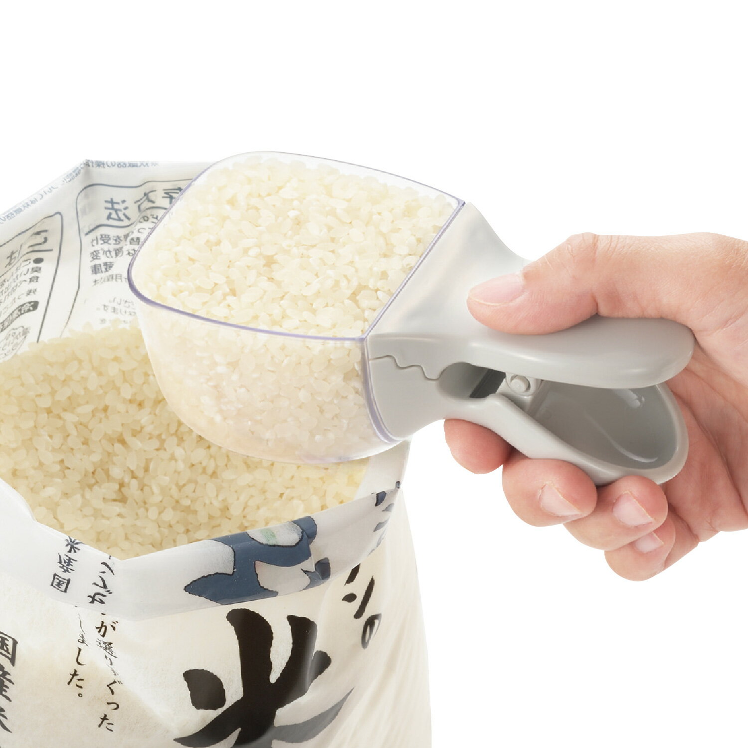 Rakuten - こめコレ！ クリッピーカップ CH-2144 日本製 米計量カップ ライスメジャー 米袋クリップ お米計量 米袋保存 食洗機対応 キッチン便利グッズ