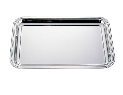 UK18-8 B渕角盆 12インチ(手無)【バイキング用品 ビュッフェ用品 オードブル】【お盆】【四角いお盆】【トレイ】【ステンレス】【銀色のお盆】【業務用】