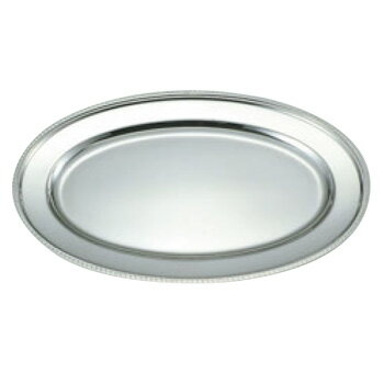 UK 18-8 菊渕 小判皿 14インチ【シルバートレー】【お盆】【トレイ】