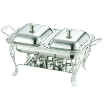 UK 18-8 共柄 角チューフィングディッシュ 26吋/W【代引き不可】【バンケットウォーマー】