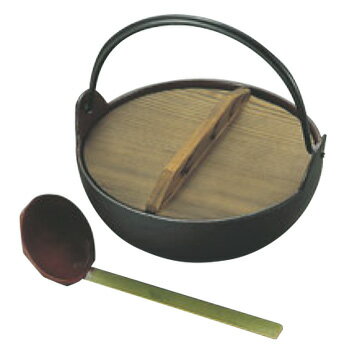 トキワ 鉄 やまが鍋 401 24cm 杓子付 茶ホーロー【業務用】【鉄鍋】