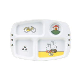 メラミン子供食器 ミッフィー 角ランチ皿 CM-20C【メラミン食器】【皿】【ランチプレート】