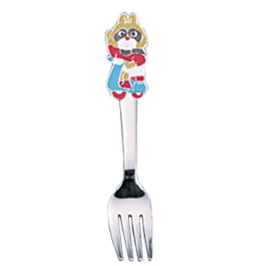 【メール便配送可能】お子様(7)たぬきさん フォーク【フラットウェア 子供用】【子ども用】【子供用フ..