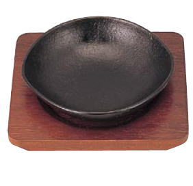 S 鉄 ミニステーキ皿 ぎんなん 15cm【鉄板皿】【業務用】【洋食器】【プレート】【焼きそば鉄板】【ハンバーク皿】【業務用】