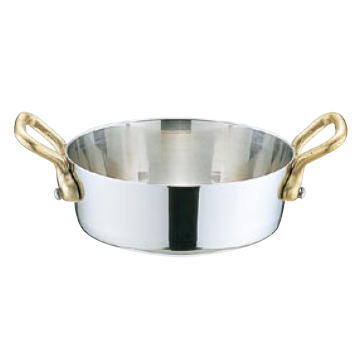 UK 18-8 プチテーパーパン 両手浅型鍋 (蓋無) 10cm【ステンレス】【SUS304】【プチパンシリーズ】【両手鍋】【業務用】