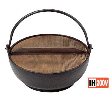 S鉄 電調用 みやま鍋 18cm(段無) 茶ホーロー【鍋】【鍋料理】【田舎鍋】【民芸鍋】【宴会】【IH対応】【業務用】