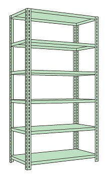 ※こちらの商品はメーカー直送のため代金引換はできません。 少ないパーツで組立・分解が短時間で行えます。 寸法：W1200×D450×H2100mm 段数：6段 耐荷重(棚1段当り)：150kg 耐荷重(棚1連当り)：1000kg 本体色：ホワイトグレー 注意事項：棚板段数は、天棚及び底棚を含みます。関連商品