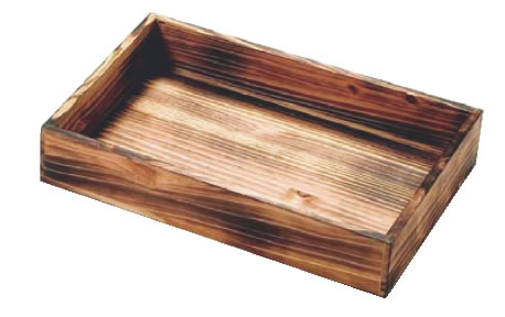 SOボックス 焼杉 4540 【木製トレイ】【業務用トレイ】【盛り籠】【ディスプレイ】【販売トレー】【業..