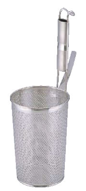 UK18-8パンチング パイプ柄 深型底平煮ざるうどんてぼ 【業務用てぼ】【網】【そば うどん パスタ】【1..