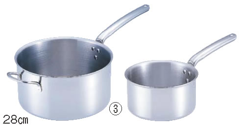 18-10プライオリティ 片手深型鍋(蓋無) 3690-24 デバイヤー【IH対応】【ステンレス片手鍋】【電磁調理器対応】【IH対応】【業務用鍋】【debuyer】【業務用】