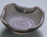石焼黒折り込灰皿 T03-73【灰皿】【陶器】【業務用】