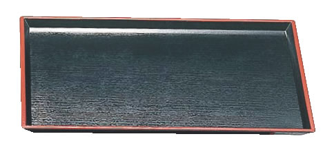 清流長手木目盆（ノンスリップ加工） 黒天朱SL 15235380 尺5寸【お盆】【トレイ】【トレー】【会席盆】【業務用】【ノンスリップ加工】