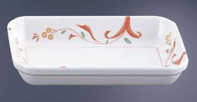 メラミン｢赤絵｣ 角深皿 AE-771【小皿】【取り皿】【取皿】【小分け皿】【業務用】