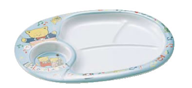 メラミンお子様ランチ皿 こねこたい ブルー【子供用食器】【小皿】【取り皿】【取皿】【小分け皿】【業..