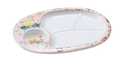 メラミンお子様ランチ皿 こねこたい ピンク【子供用食器】【小皿】【取り皿】【取皿】【小分け皿】【業..