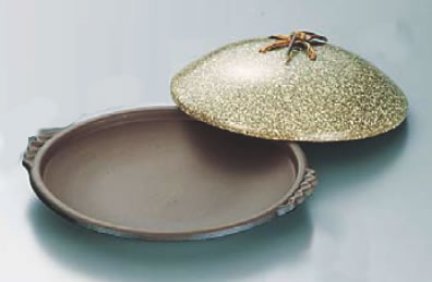 SAアルミ陶板鍋 大型(テフロン加工) 【鍋料理】【Ω】【遠藤商事】【フタ付き】【蓋付き】【業務用】