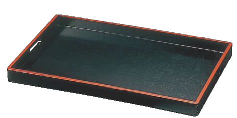 ABS枠目はじき脇取盆 黒天朱 尺9 17280770【トレイ】【お盆】【業務用】