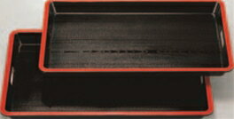 (中)隅丸脇取盆 新黒木目天朱 尺9寸(中)【お盆】【和風盆】【脇取盆】【トレイ】【配膳盆】【運び盆】【1-106-1】